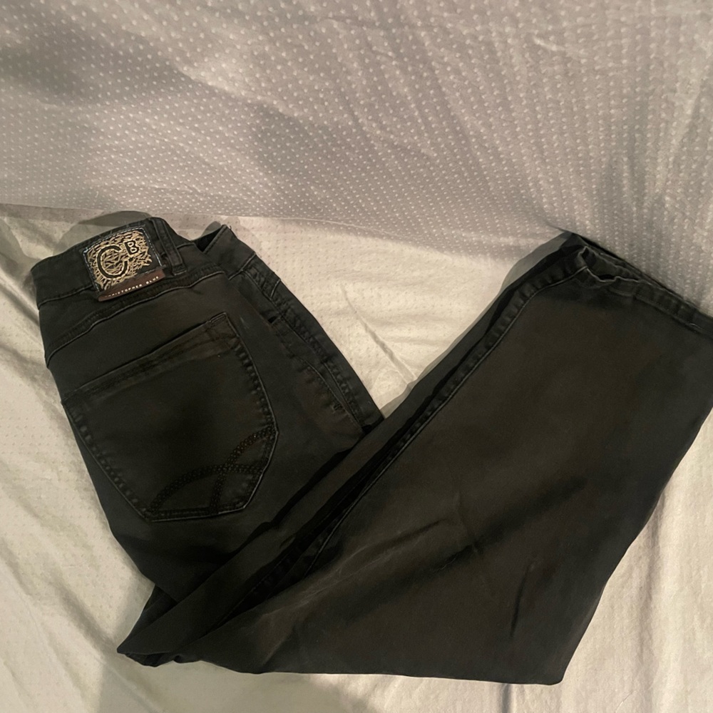 Christopher Blue Black Cotton/Spandex Jean Style Capri Pants, Size 6